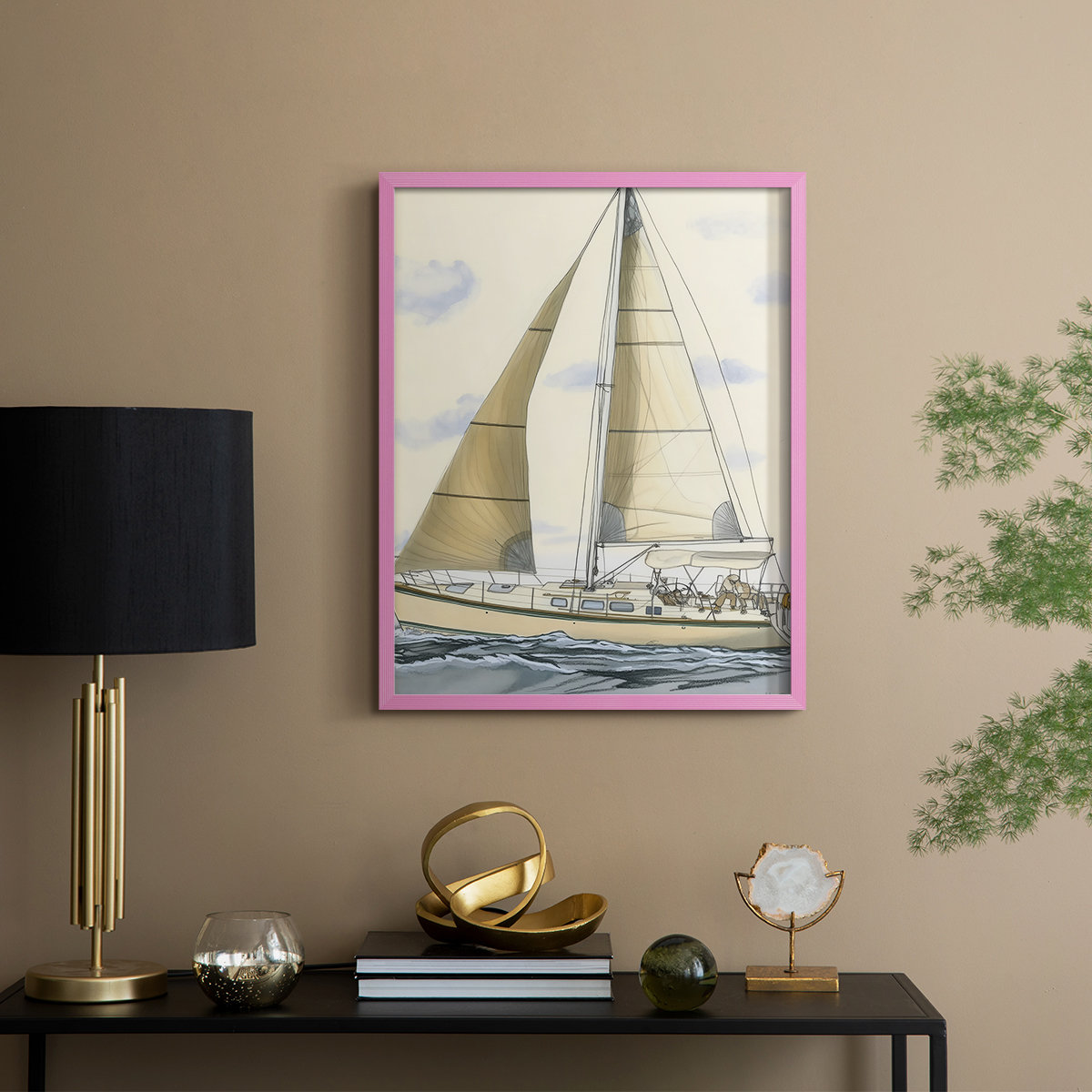 Breakwater Bay NAUTICAL Series CXXIII Framed Print - Solid Wood